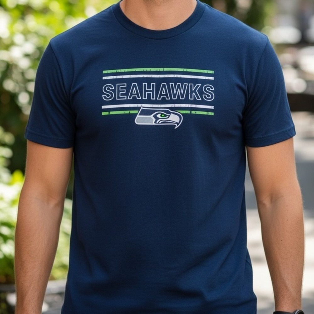 NFL Team Apparel Seattle Seahawks Sleepwear T-Shirt Mens XL Navy Blue Graphic T